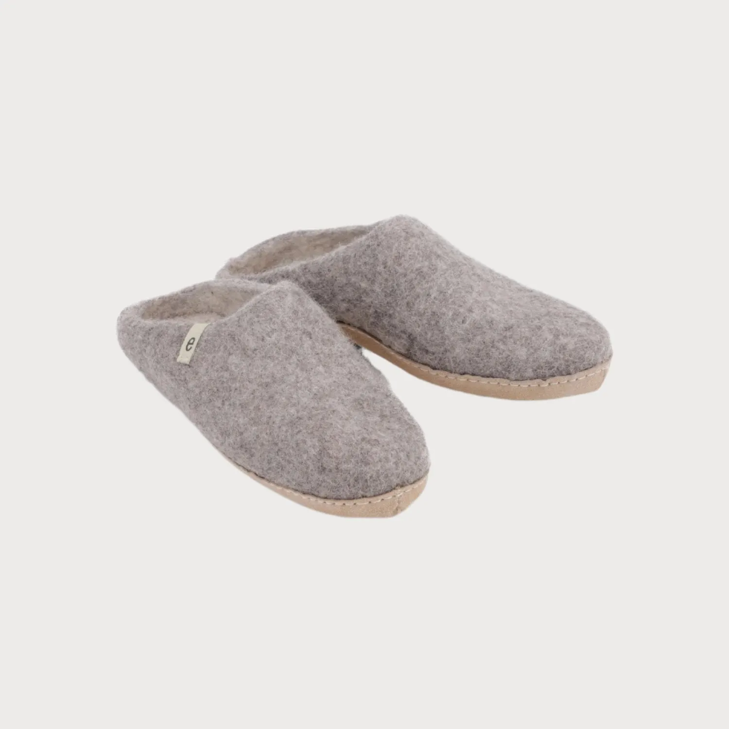 Wool Felt Slippers: Natural